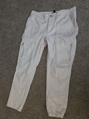 White House Black Market Cream Cargo Utility Pants